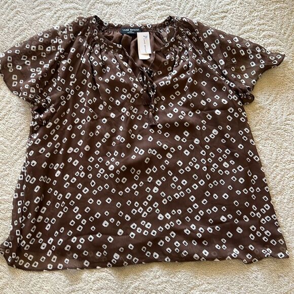 NWT Lane Bryant Swing Flutter-Sleeve Popover Blouse 18/20 - Picture 6 of 9